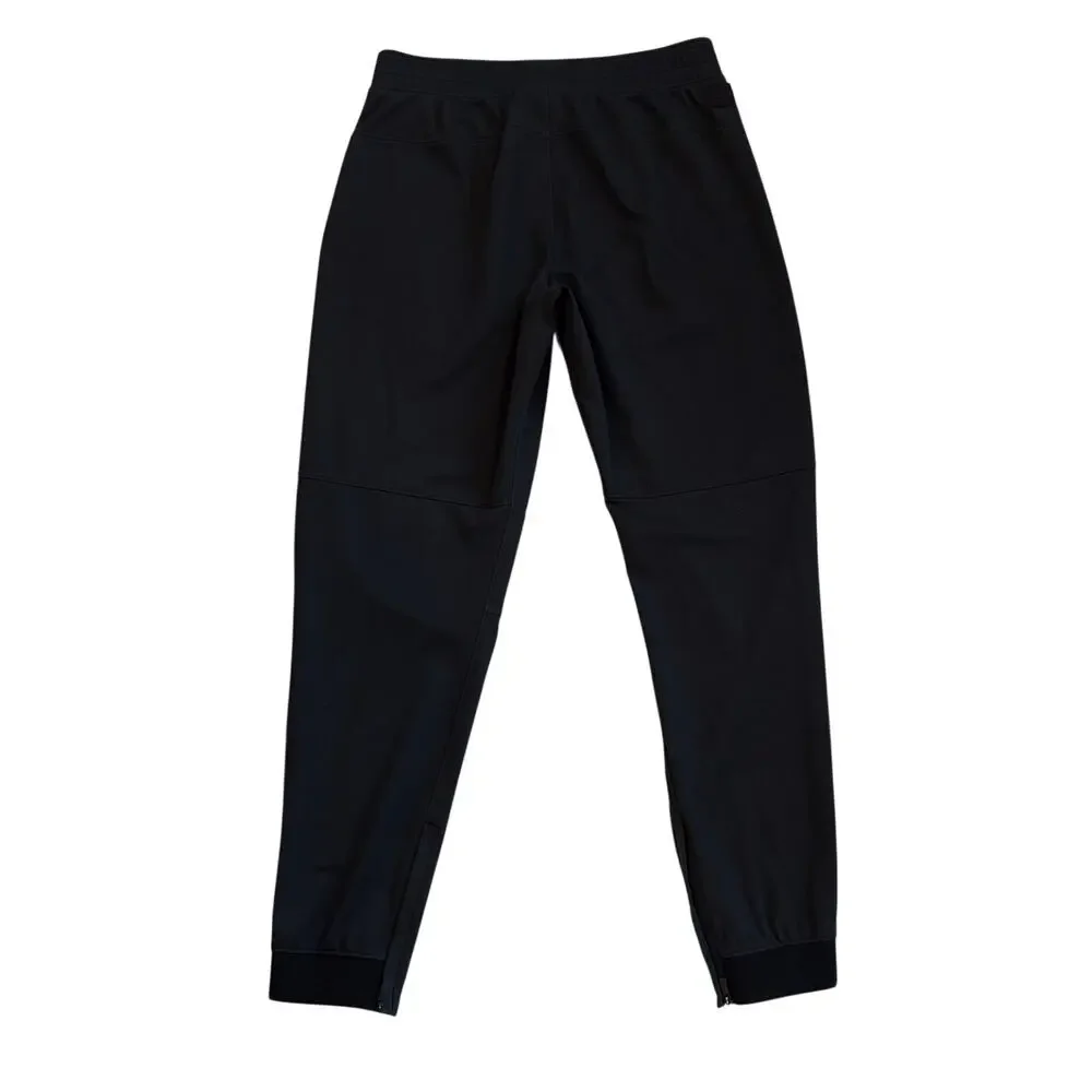 Under Armour Swacket Track Pants Men Large Black Fitted Jogger Zip Ankles Cuffed